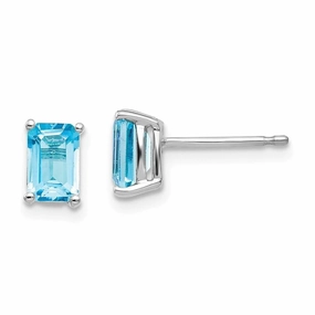 14k White Gold 6x4mm Emerald Earring Mountings No Stones Included No Backs