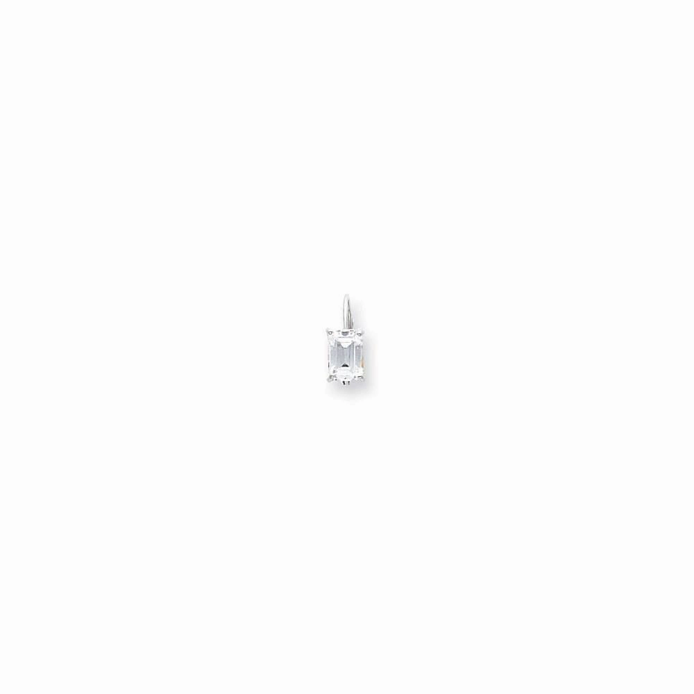 14k White Gold 7x5mm Emerald Leverback Mounting