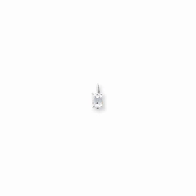 14k White Gold 7x5mm Emerald Leverback Mounting