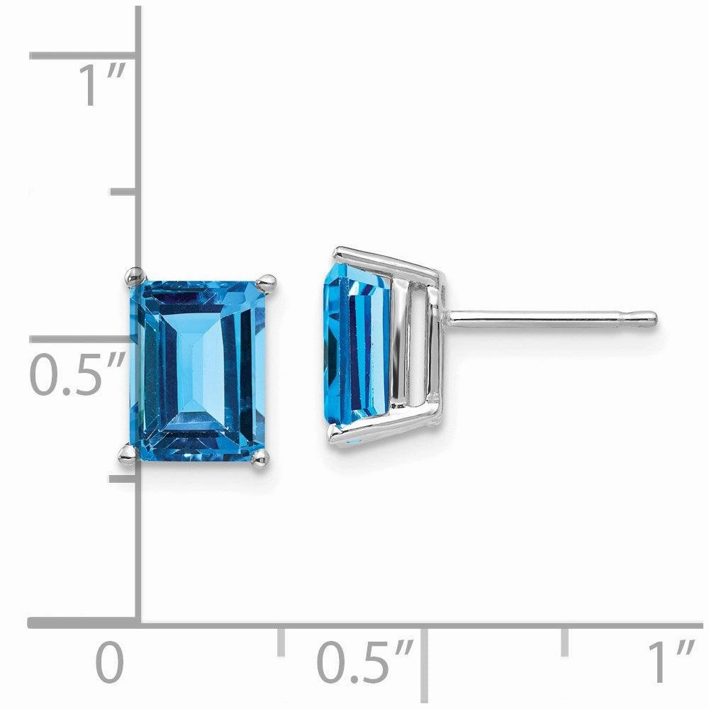 14k White Gold 8x6mm Emerald Earring Mountings No Stones Included No Backs