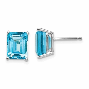 14k White Gold 9x7mm Emerald Earring Mountings No Stones Included No Backs