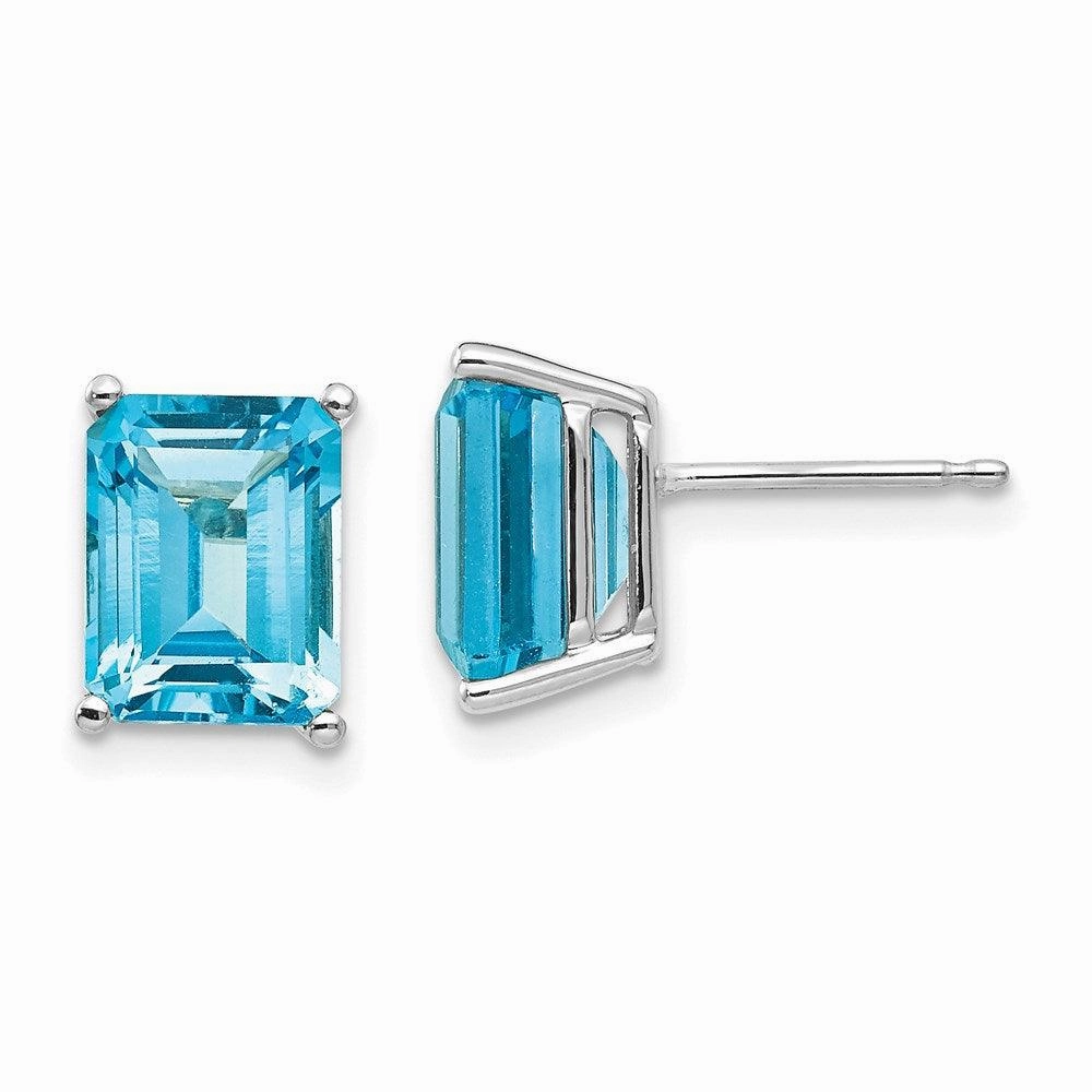 14k White Gold 9x7mm Emerald Earring Mountings No Stones Included No Backs