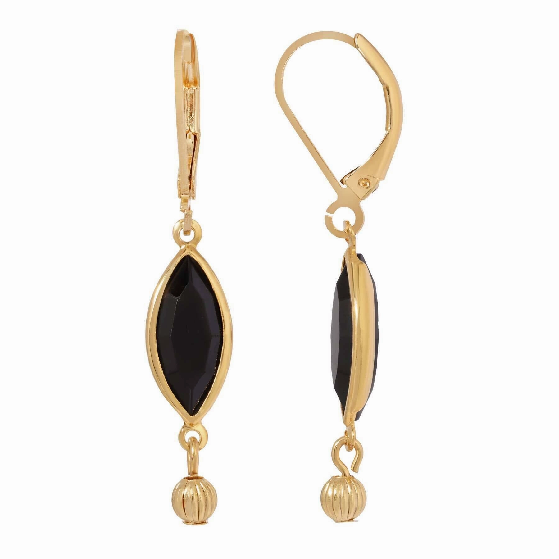 1928 Jewelry Euro Crystal Fluted Bead Drop Earrings