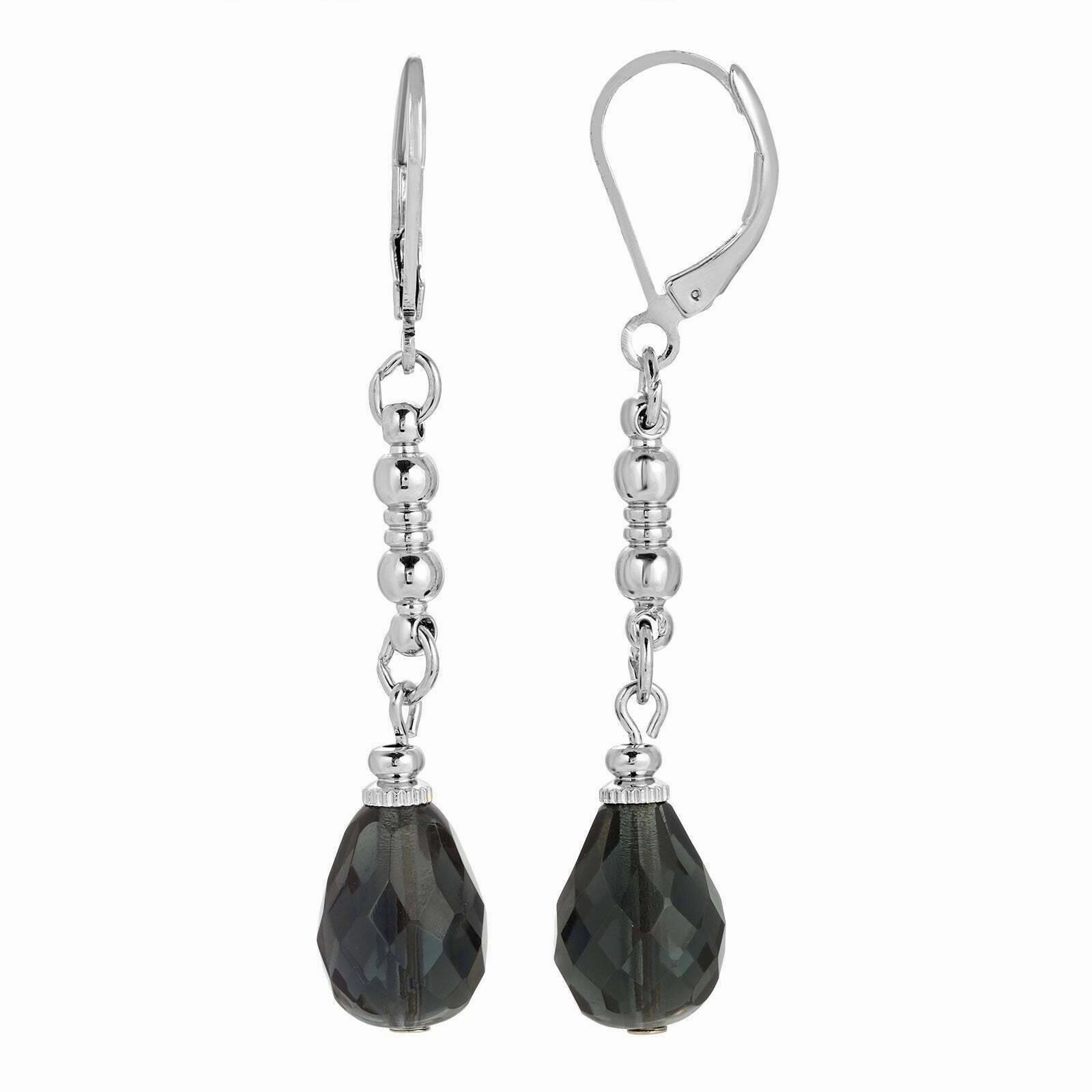 1928 Jewelry Euro Fire Polished Crystal Linear Earrings