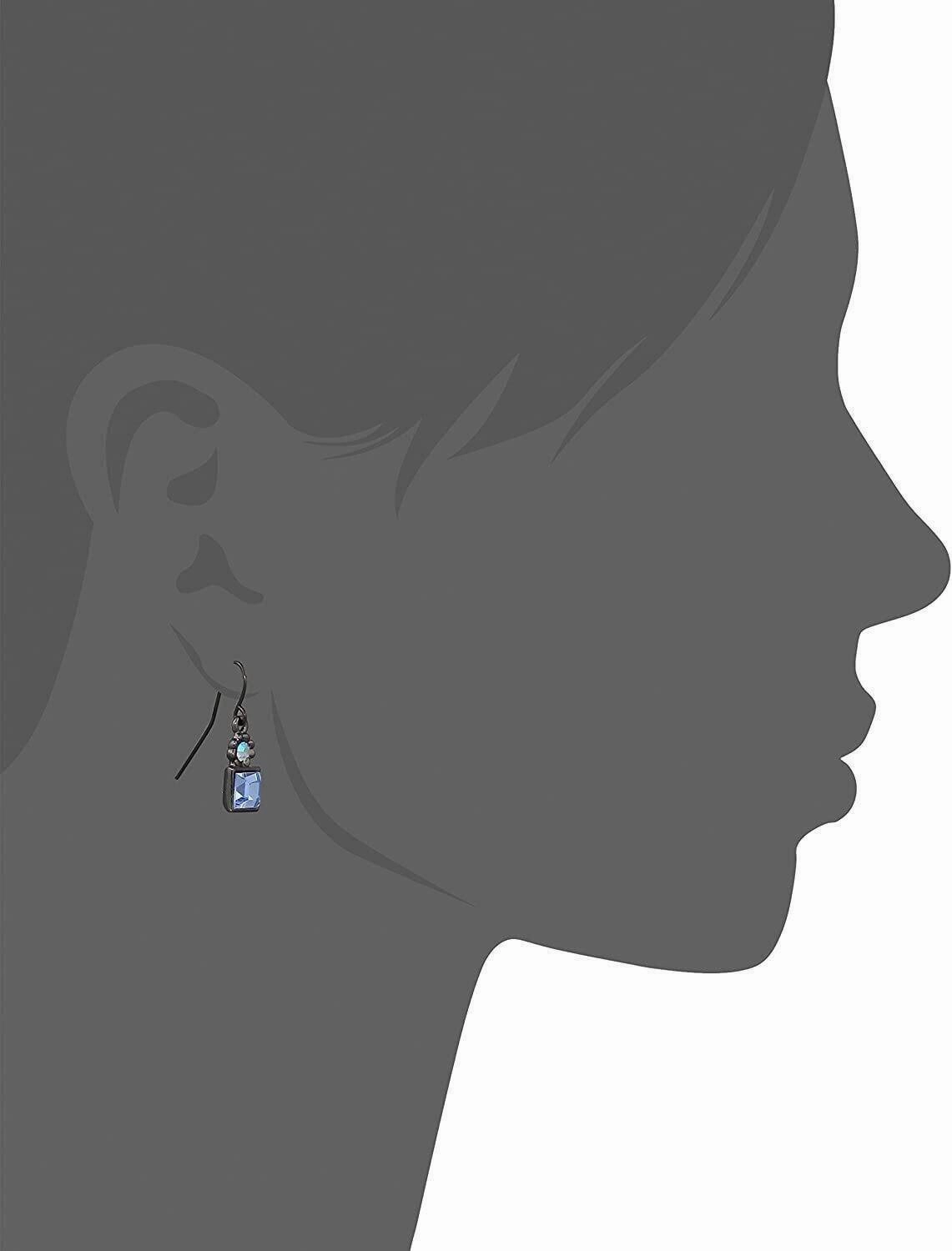 1928 Jewelry Round And Square Sparkling Crystal Drop Earrings