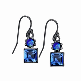 1928 Jewelry Round And Square Sparkling Crystal Drop Earrings
