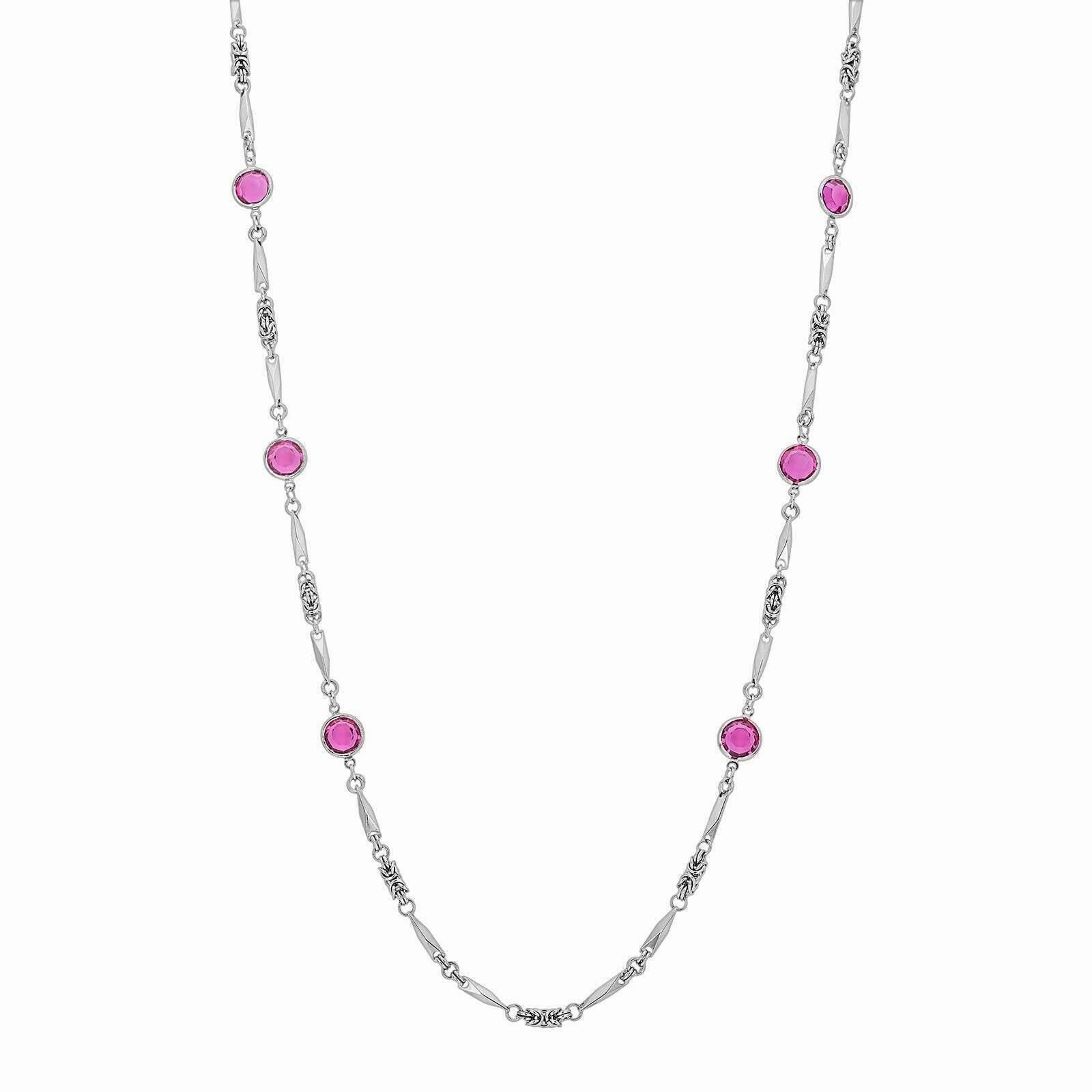 1928 Jewelry Round Channel Crystal Link Chain Necklace 32"
