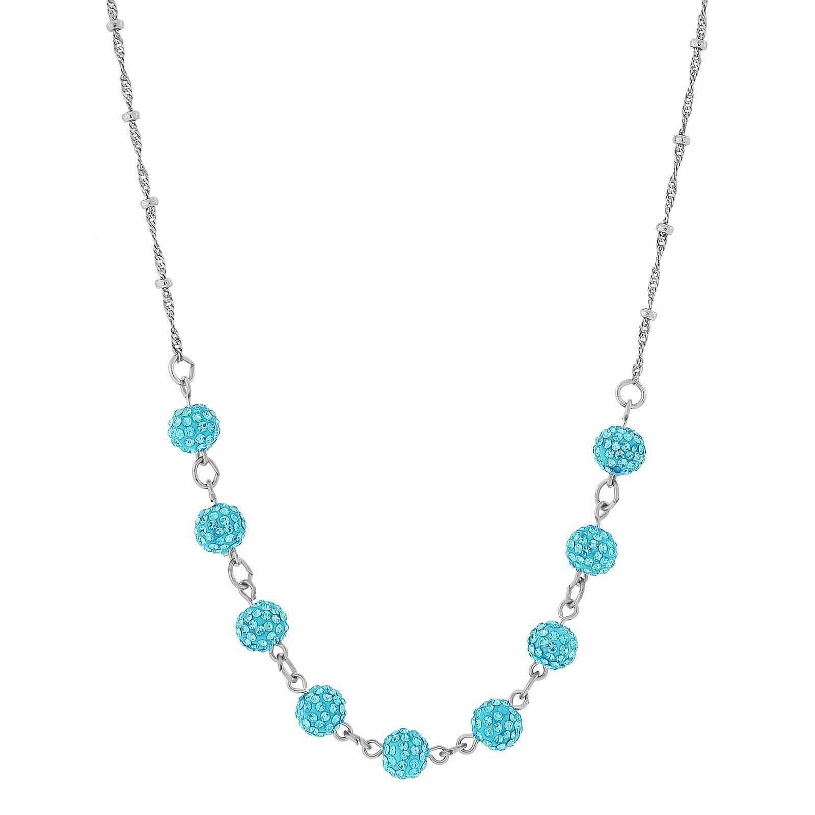1928 Jewelry Silver Tone Crystal Fireball Pave Necklace 16"   3" Extender