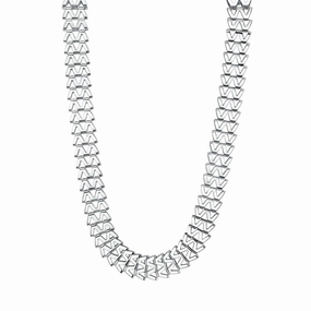 1928 Jewelry Silver W Link Necklace 19.5"   3" Extender