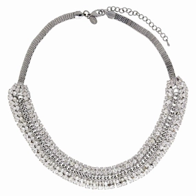 2028 Jewelry Black Chain Crystal Statement Necklace 19"   3" Extension