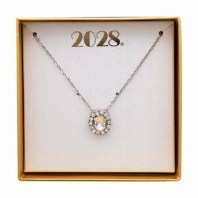 2028 Jewelry Crystal Oval Pendant Necklace 16"   3" Extender