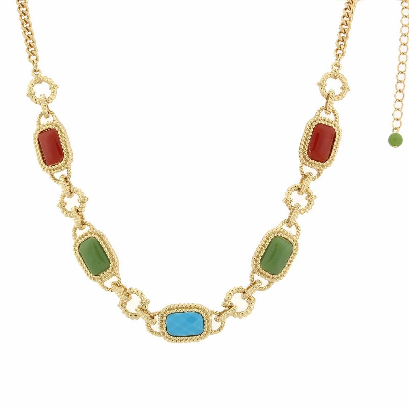 2028 Jewelry Multi-Color Link Collar Necklace 16"   3" Extender