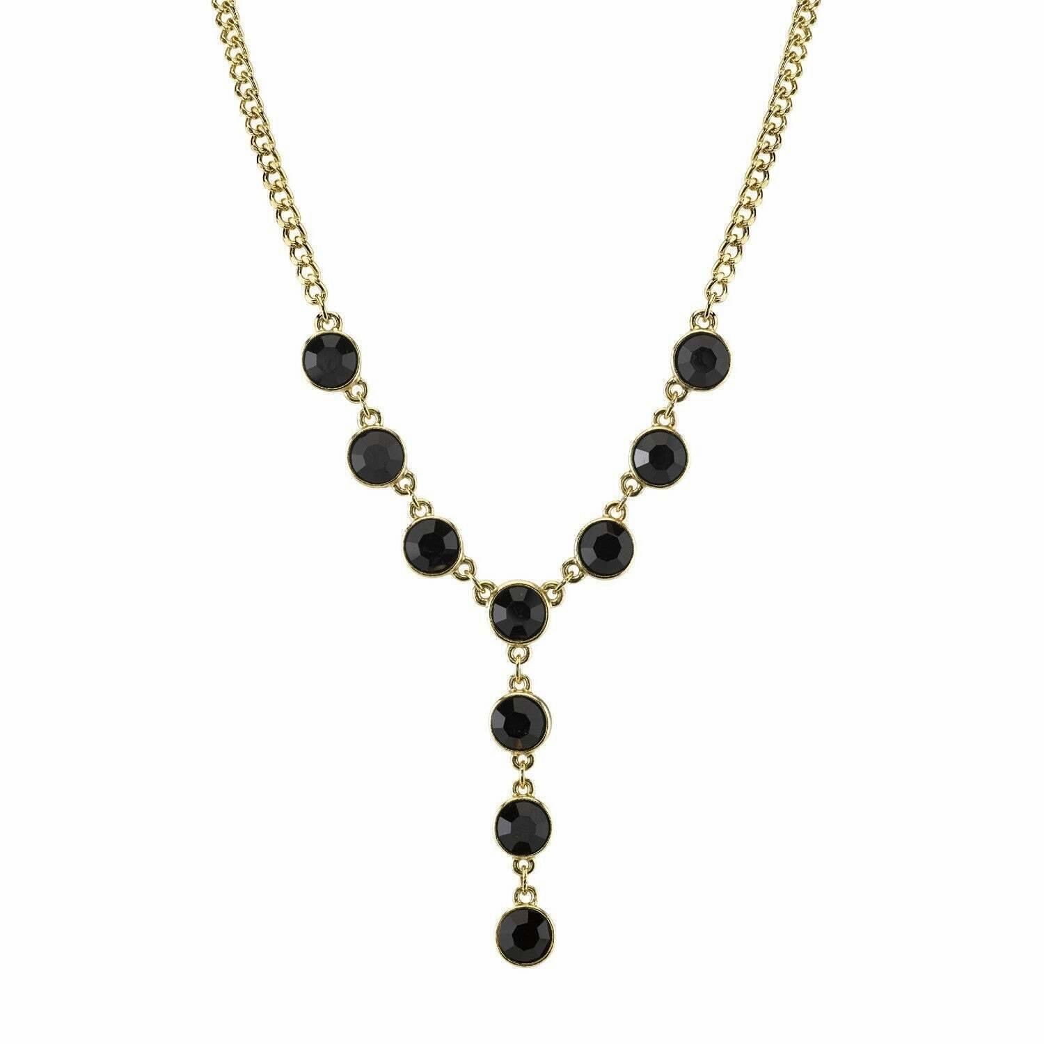 2028 Jewelry Multi Crystal Diamond Cut Cable Chain Y-Necklace 16"   3" Extender