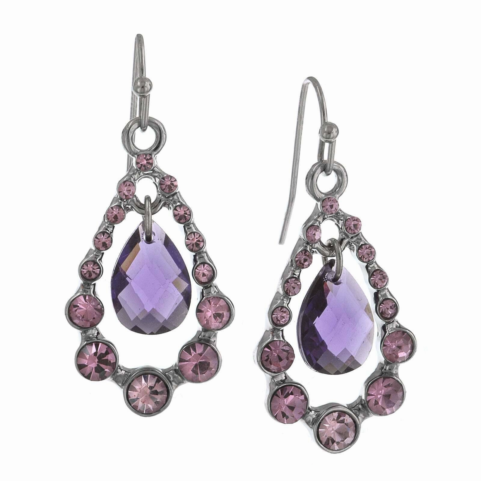 2028 Jewelry Multi Crystal Nested Teardrop Earrings