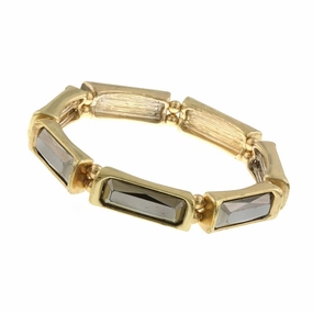 2028 Jewelry Rectangular Hematite Crystal Stretch Bracelet