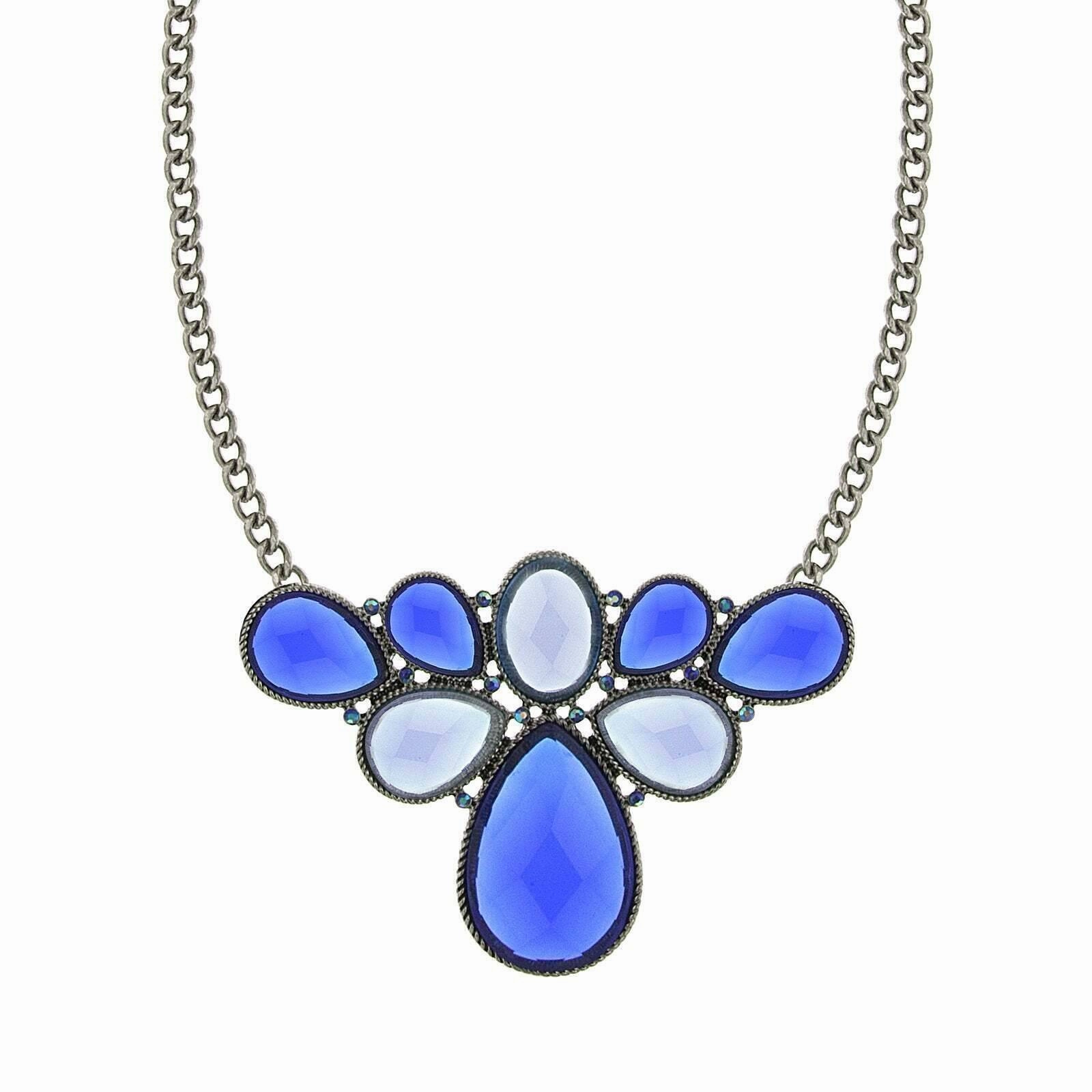 2028 Jewelry Teardrop Stone Cluster Necklace 16"   3" Extender