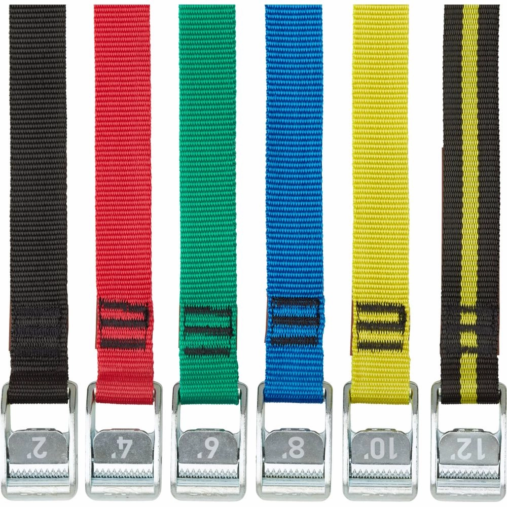 2ft Black Color-Coded Tie-down Straps. 1in