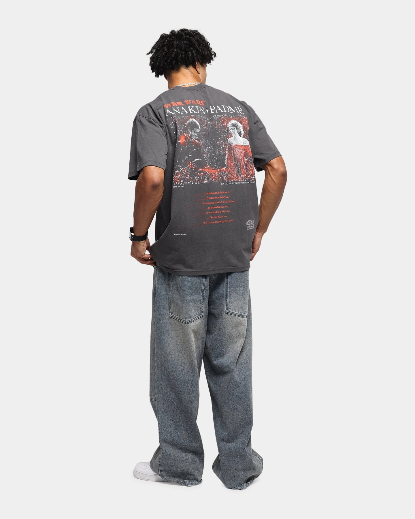 73 Studio Star Wars Anakin And Padme Vintage T-Shirt Black Wash