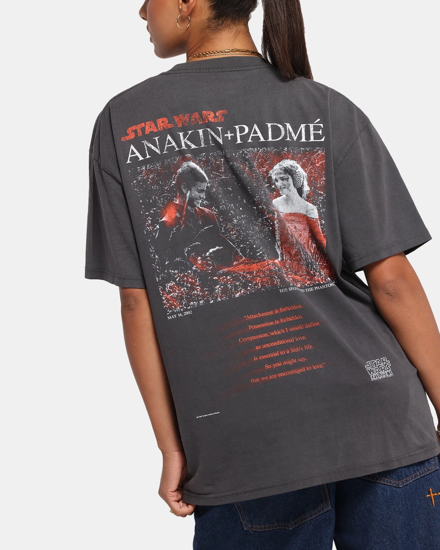 73 Studio Star Wars Anakin And Padme Vintage T-Shirt Black Wash
