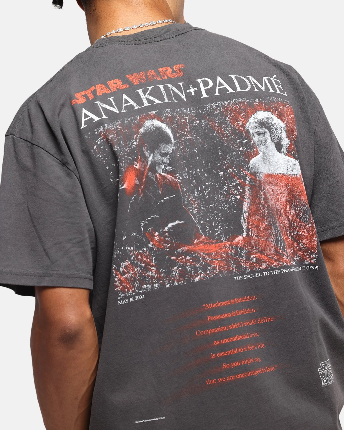 73 Studio Star Wars Anakin And Padme Vintage T-Shirt Black Wash
