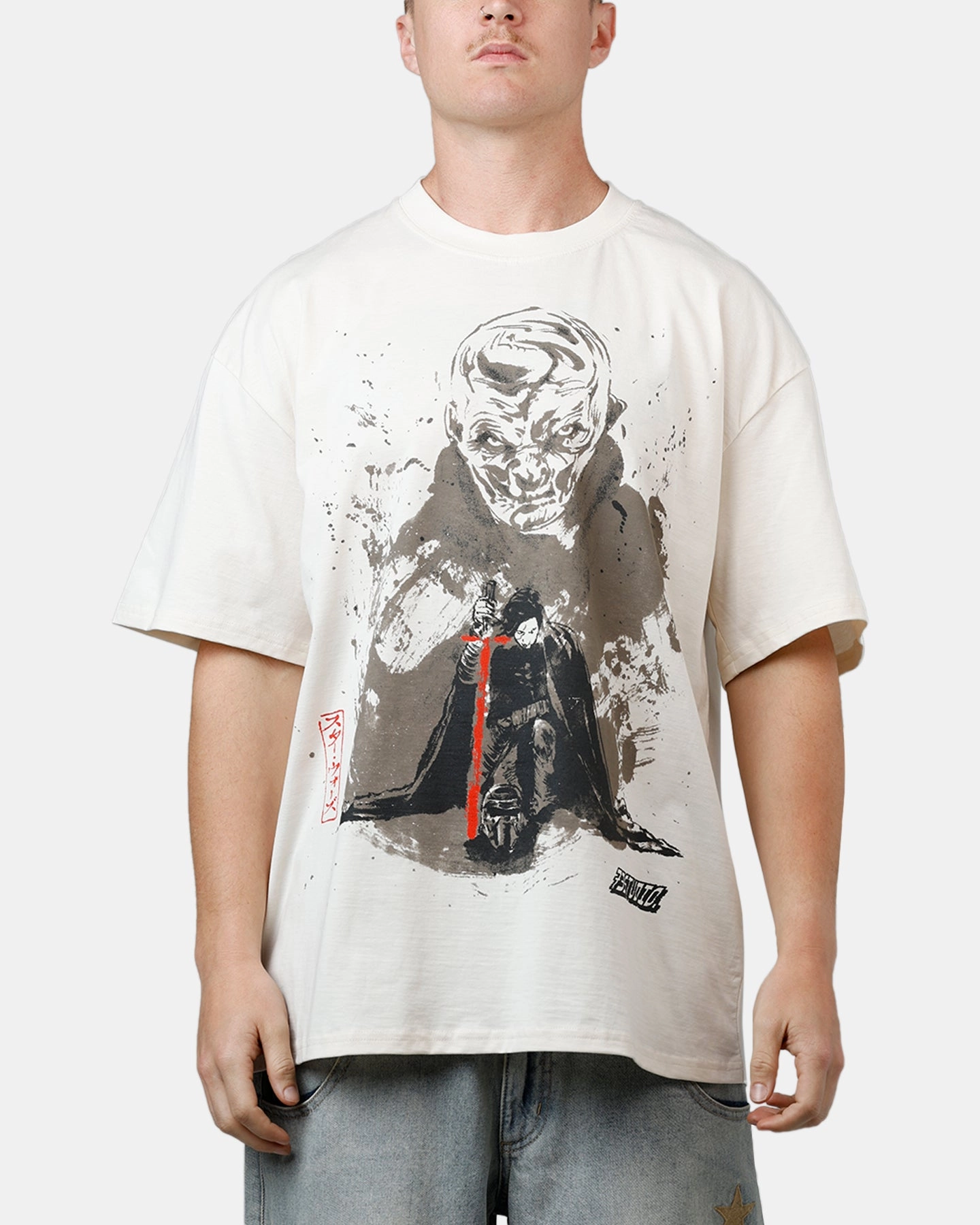 73 Studio Star Wars Takumi Last Jedi Vintage T-Shirt Off White