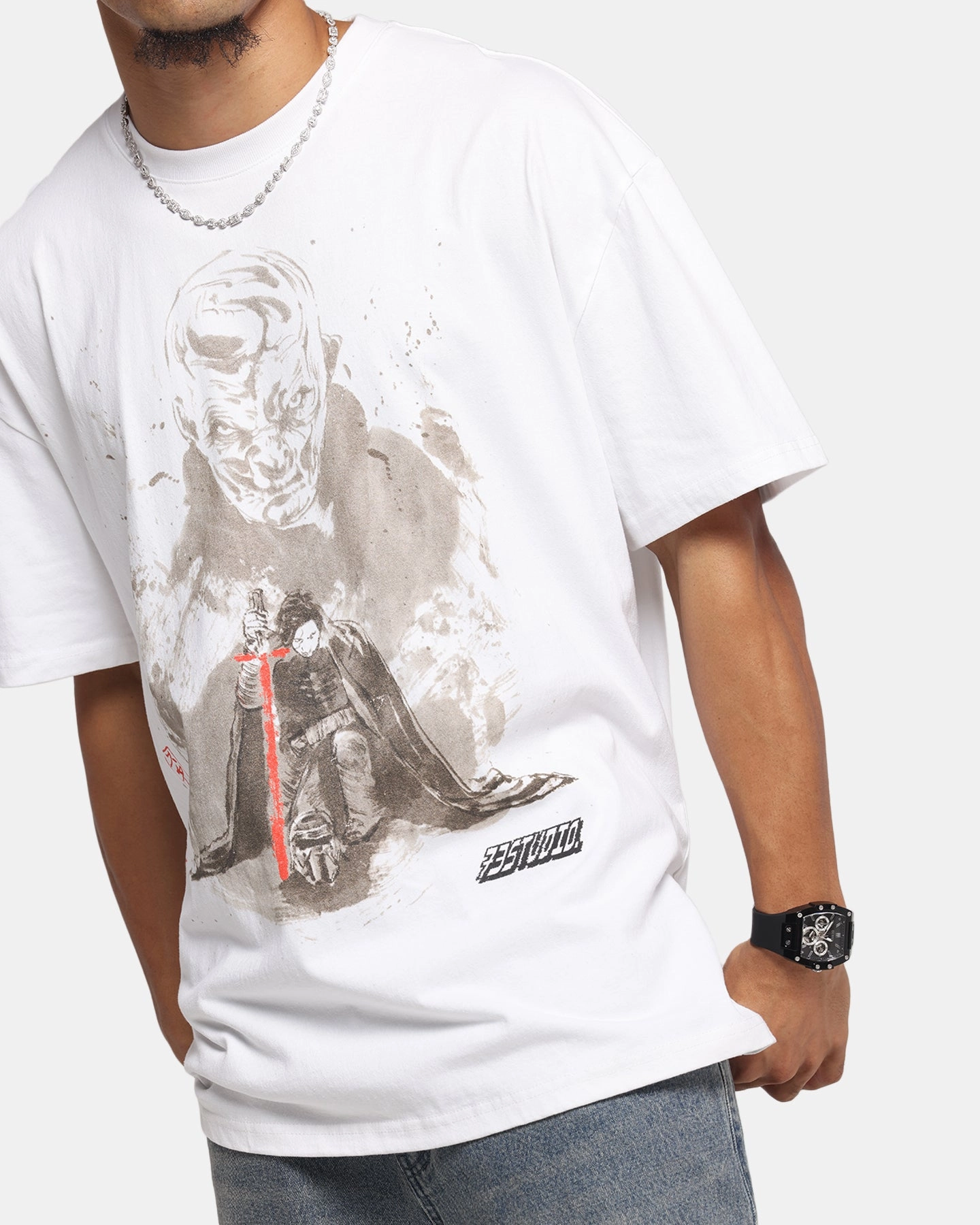 73 Studio Star Wars Takumi Last Jedi Vintage T-Shirt White