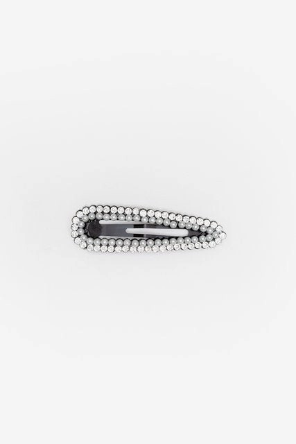 Antler Pearl & Rhinestone Clip Silver