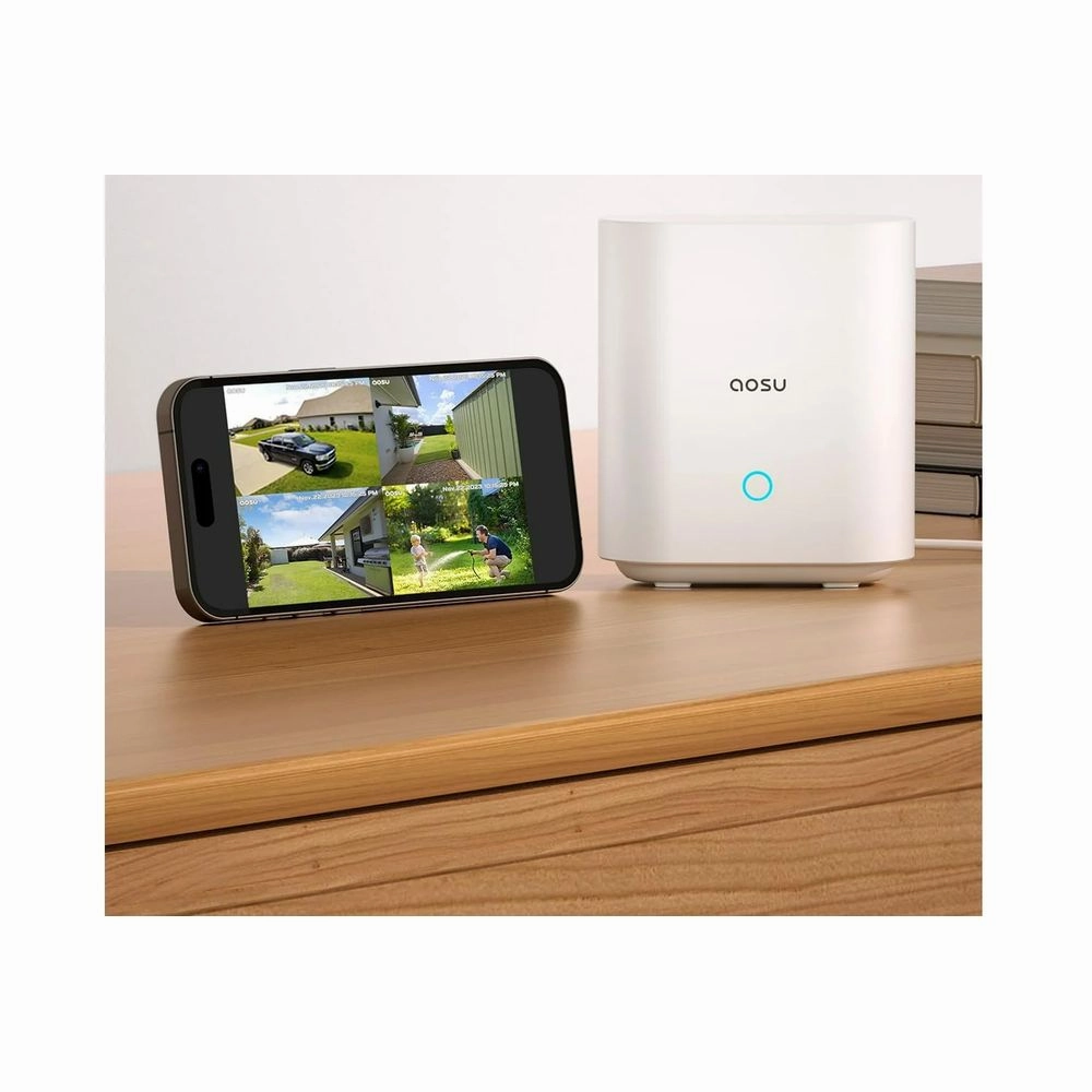 AOSU C7P0.WAUS04000 Solar Wireless Outdoor Security Cameras, 2K/3MP, 4 Pack