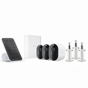 Arlo VMS4340P-1SCNAS Pro 3, 3-Pack Wire-Free Security Camera with Bonus Solar Panel and Mounts