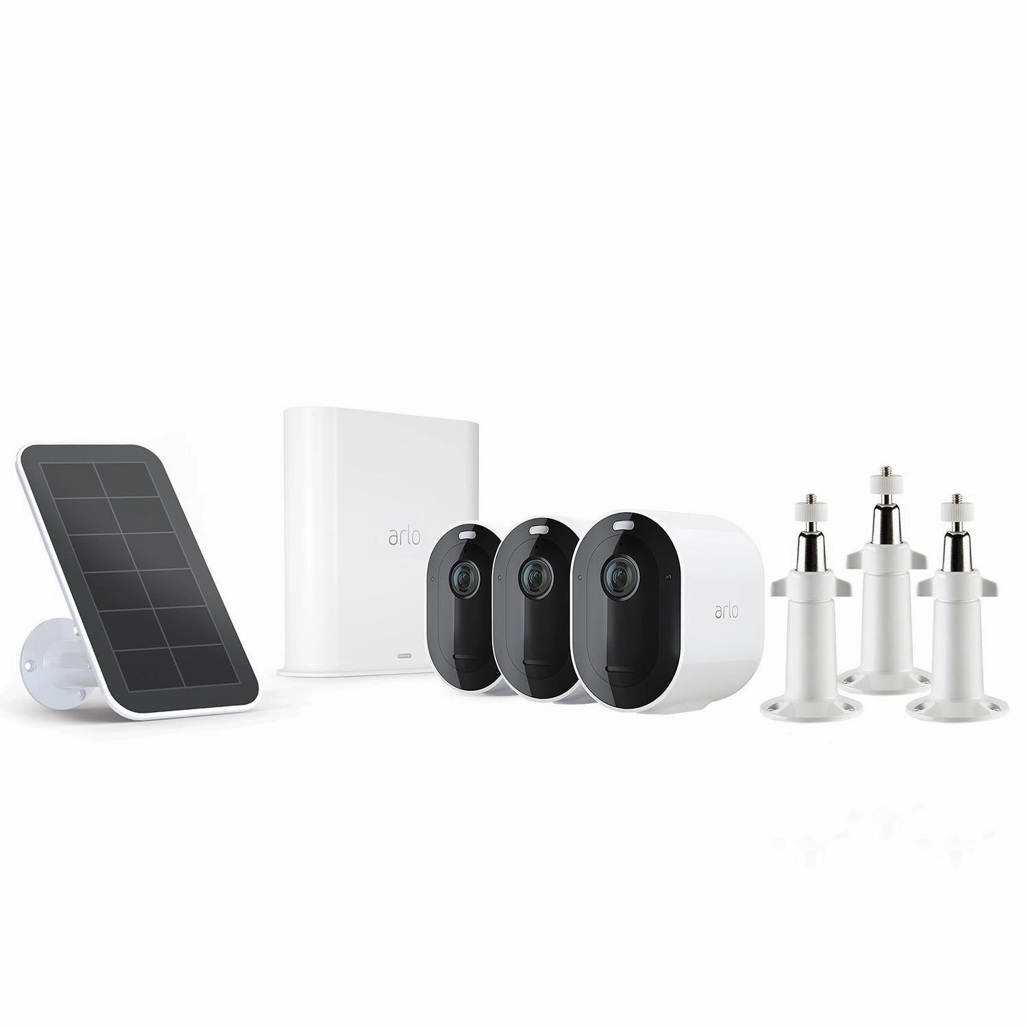 Arlo VMS4340P-1SCNAS Pro 3, 3-Pack Wire-Free Security Camera with Bonus Solar Panel and Mounts