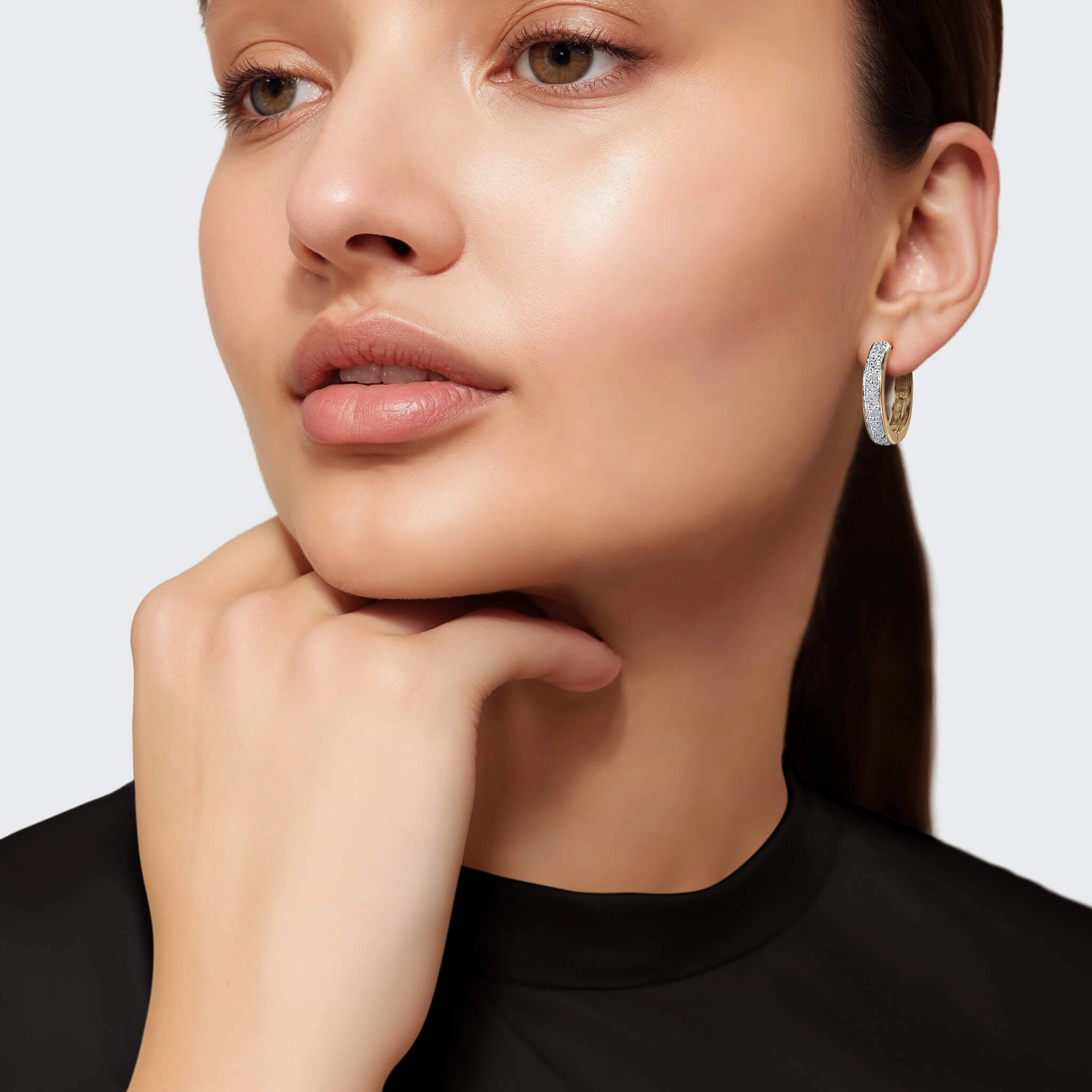 Aurora Diamond Hoop Earrings