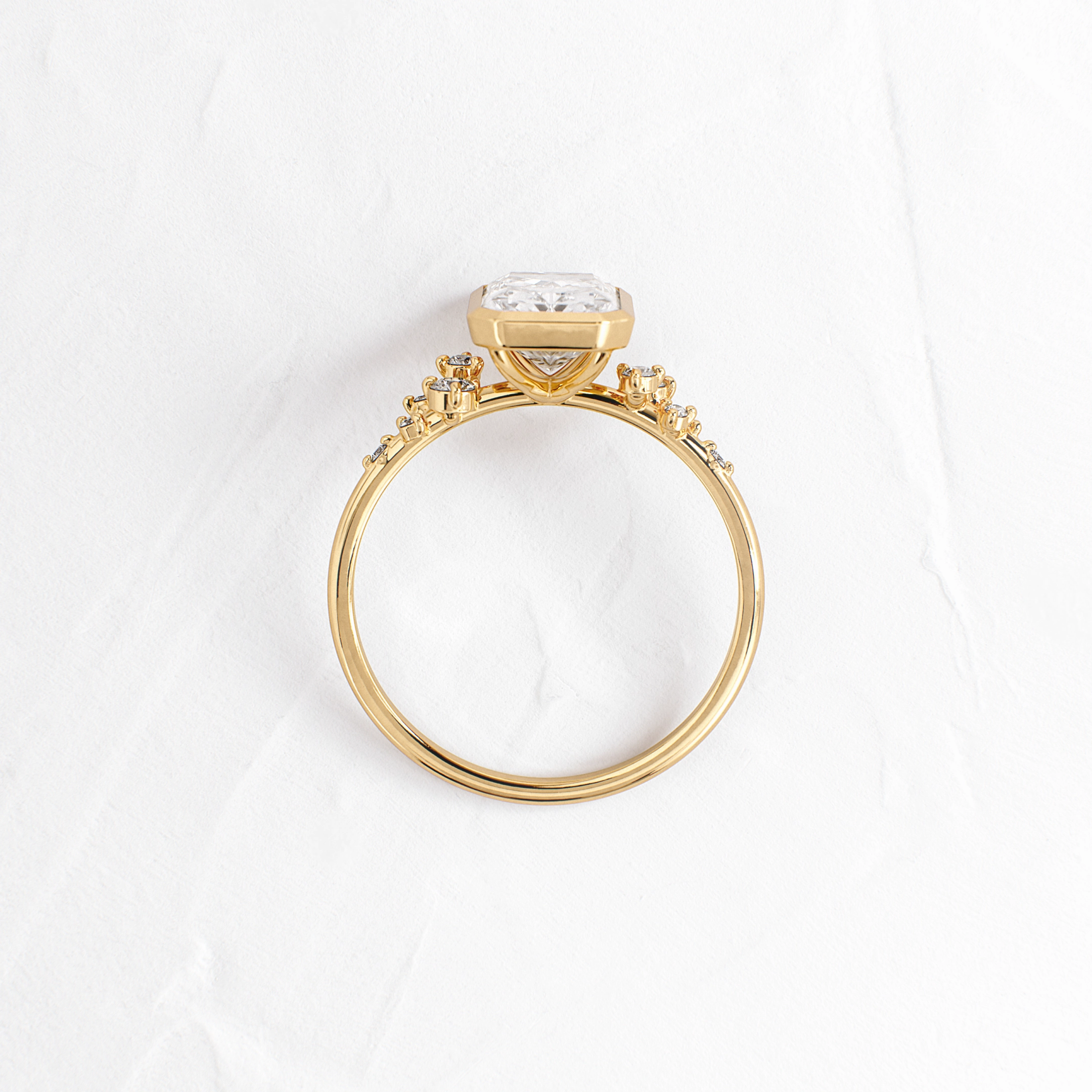 Bezel Snowdrift Ring, Radiant Cut