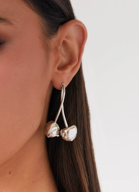 Cherry Forever Earrings - Silver