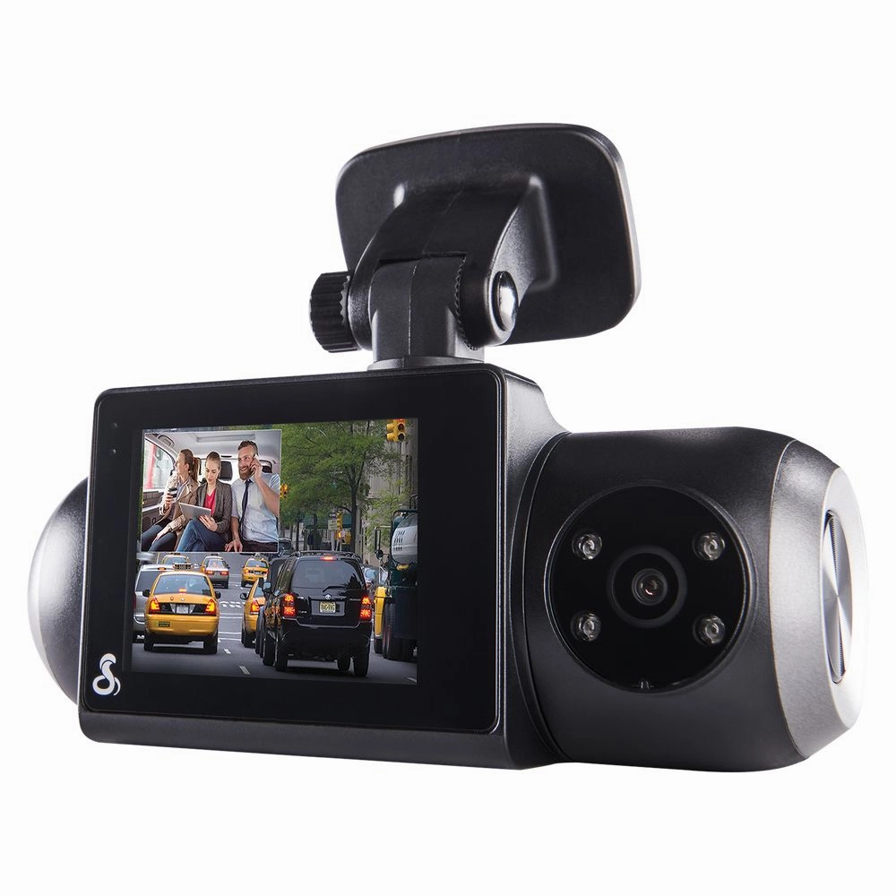 Cobra SC 201 Dual-View Smart Dash Cam with Built-In Cabin View - Black