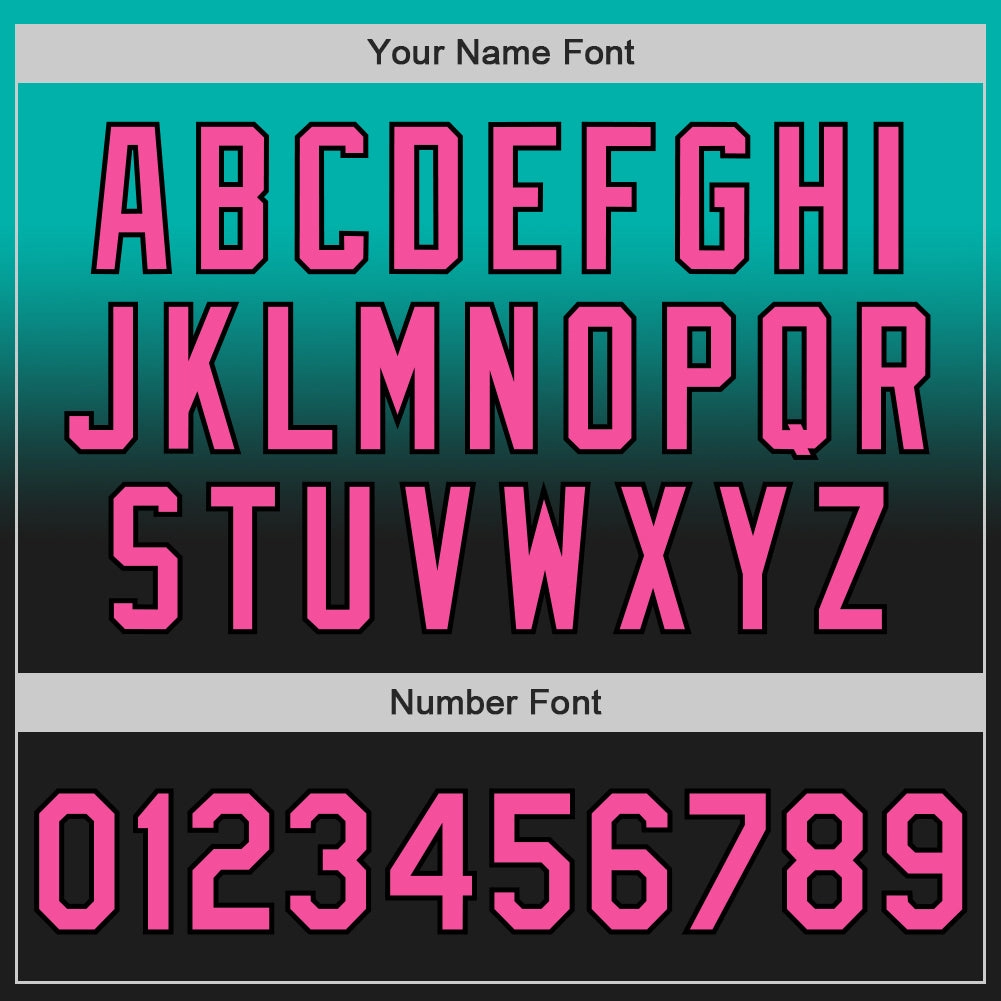 Custom Aqua Pink-Black Authentic Fade Fashion Baseball Jersey