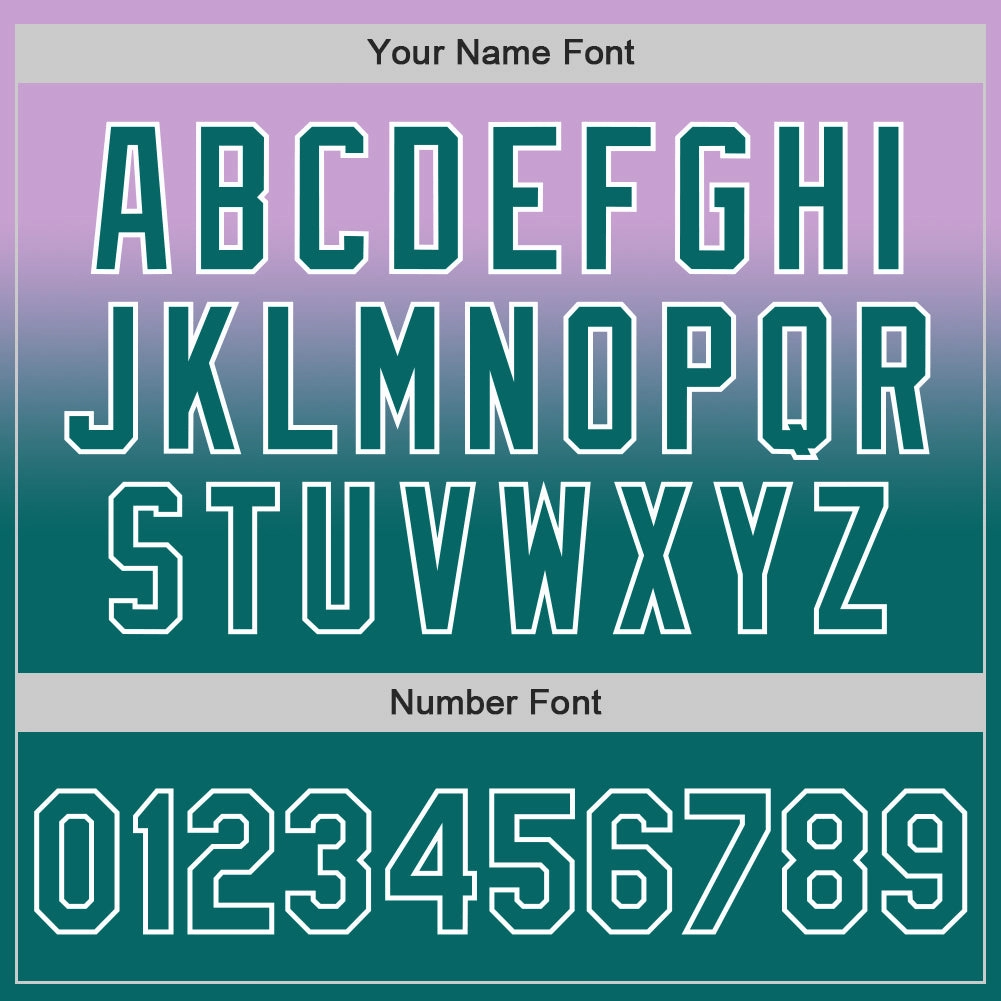 Custom Light Purple Teal-White Authentic Fade Fashion Baseball Jersey