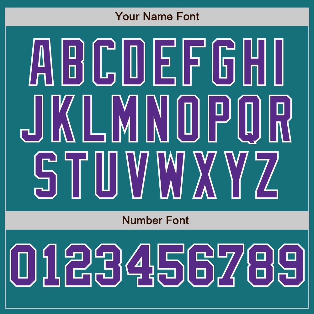 Custom Teal White-Purple Pinstripe Authentic Split Fashion Baseball Jersey
