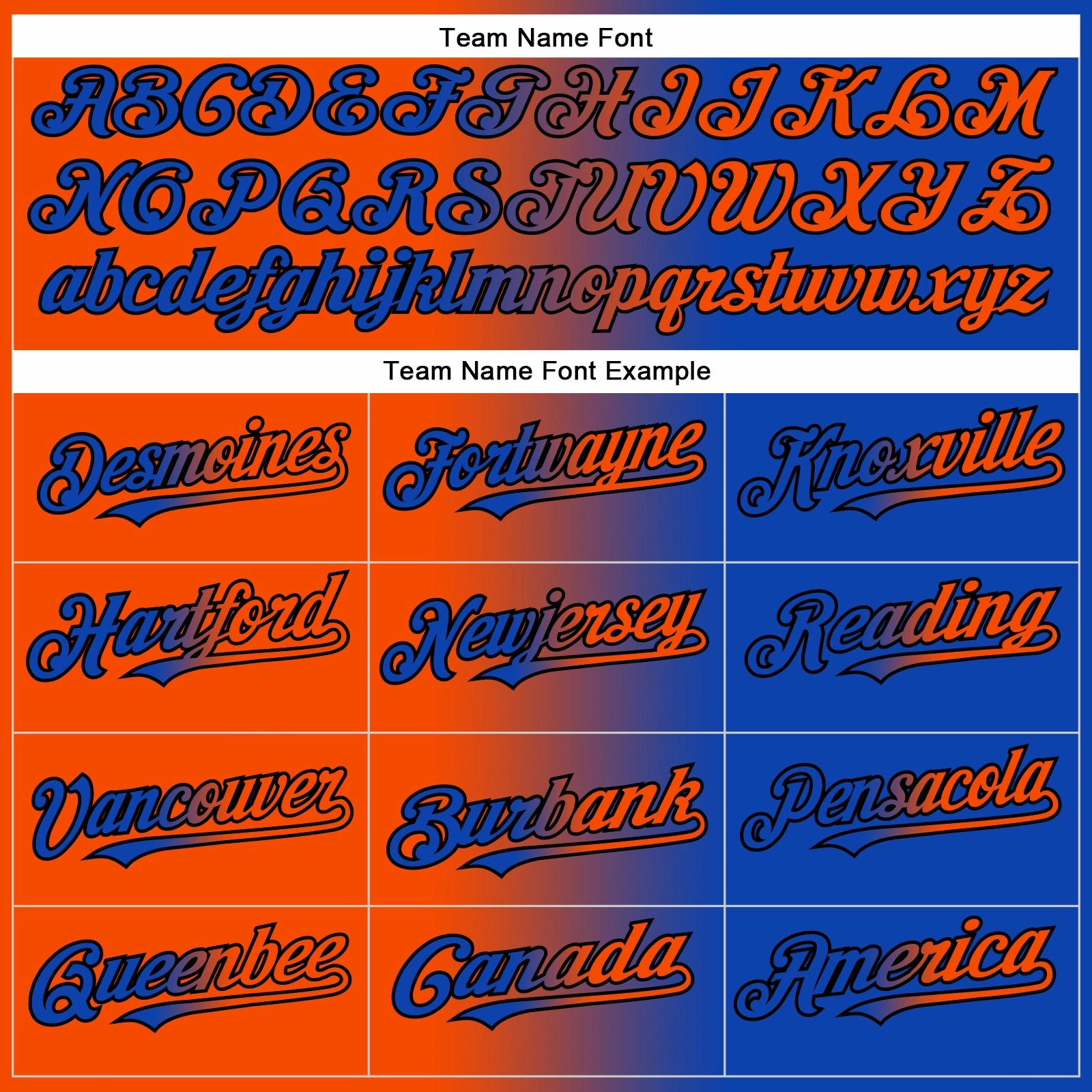 Custom Thunder Blue Orange-Black Authentic Gradient Fashion Baseball Jersey