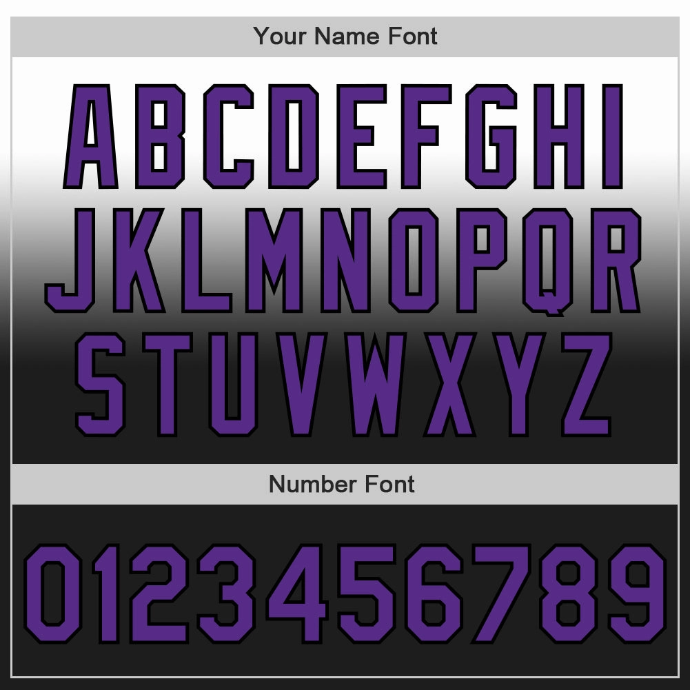 Custom White Purple-Black Authentic Fade Fashion Baseball Jersey