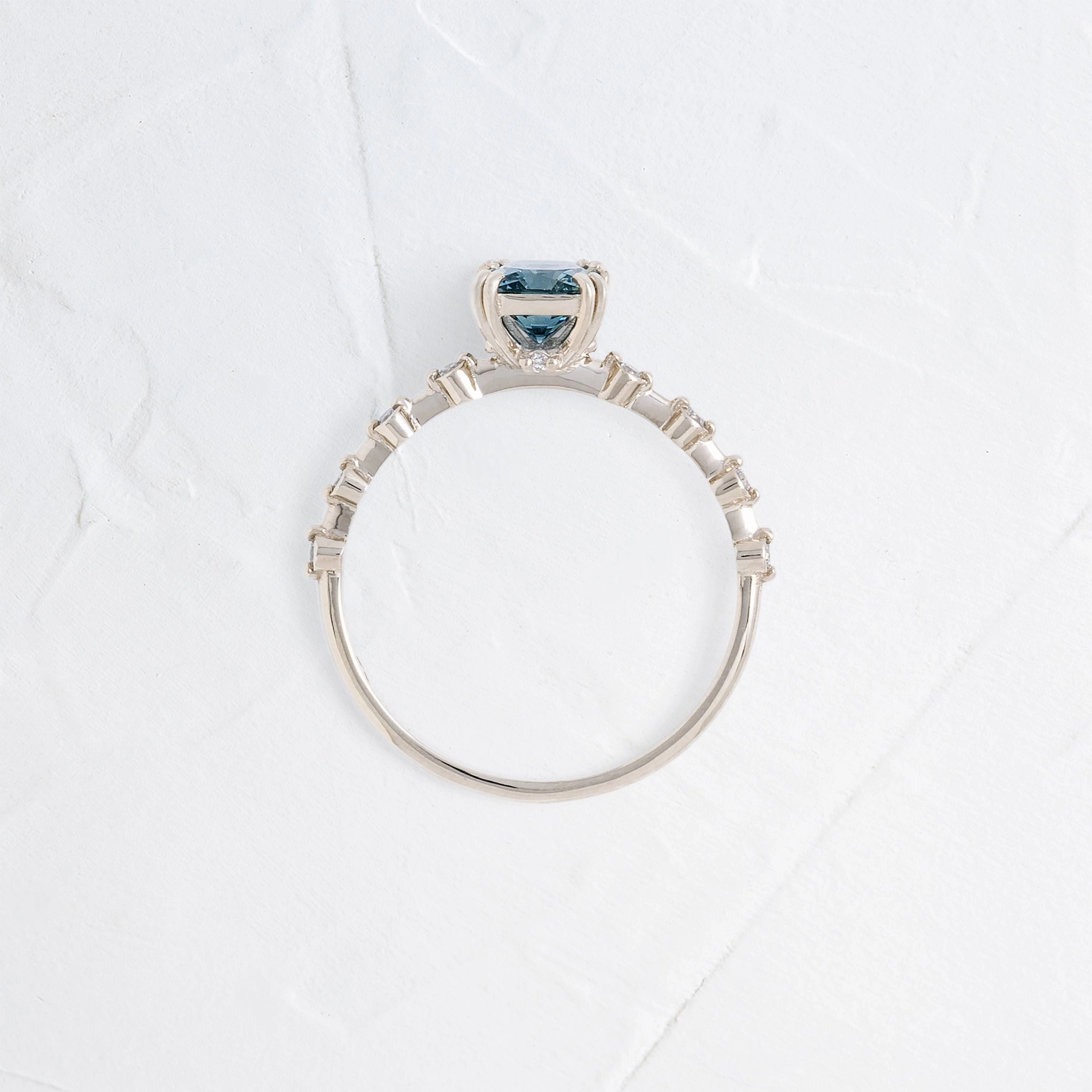 Distance Ring, 1ct. Blue Montana Sapphire