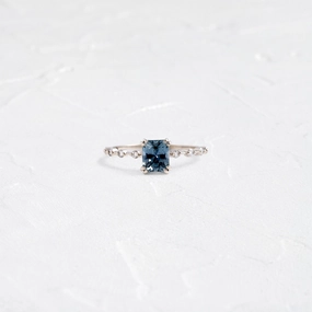 Distance Ring, 1ct. Blue Montana Sapphire