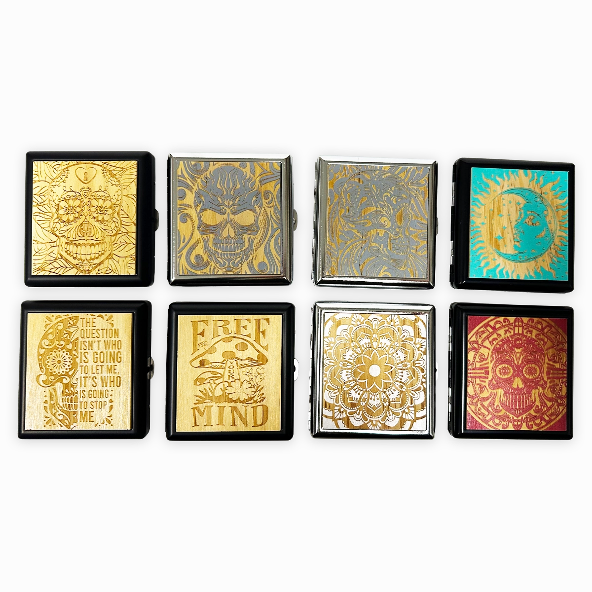 Engraved Wood Cigarette Case - 8 Pieces Per Retail Ready Display 25283