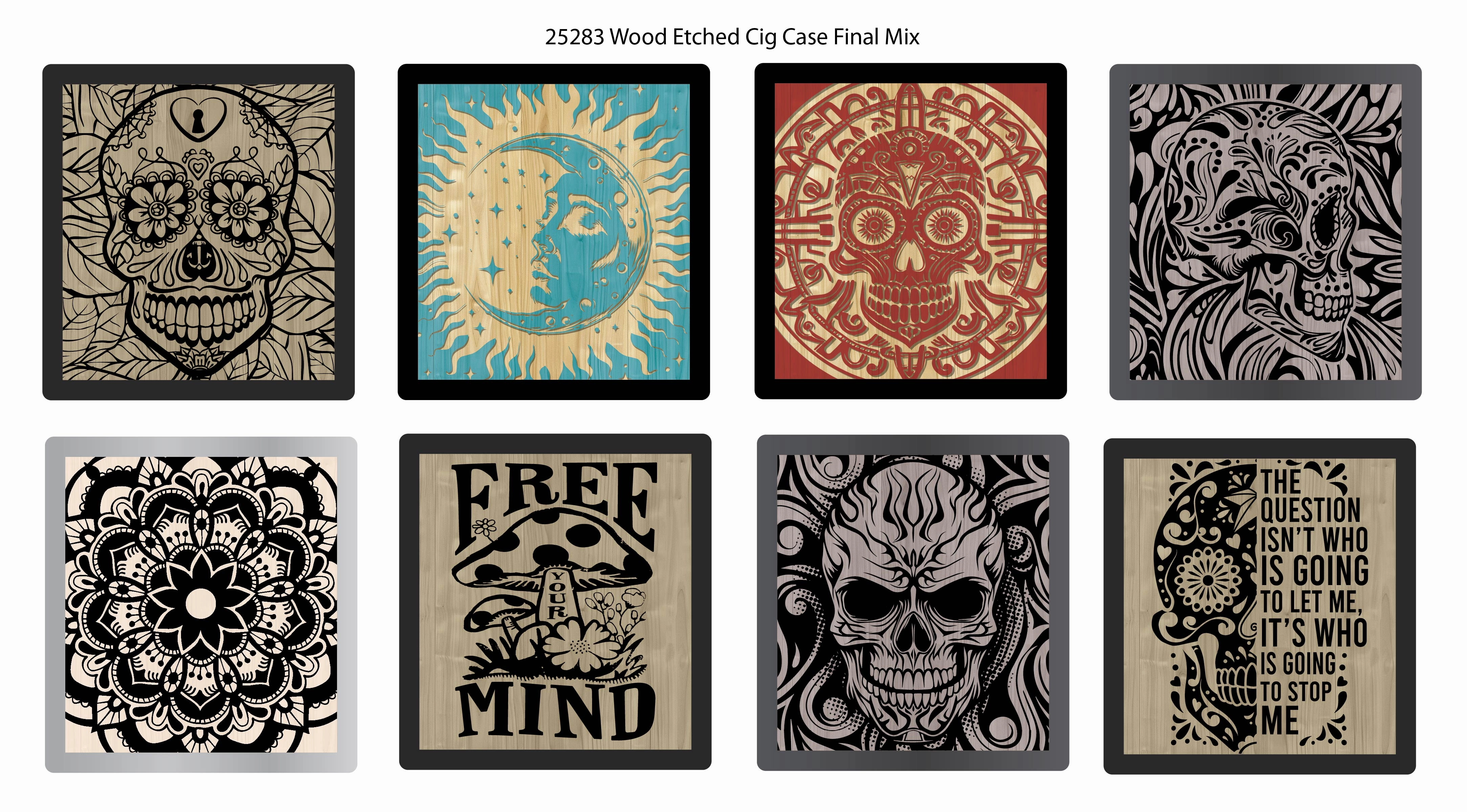 Engraved Wood Cigarette Case - 8 Pieces Per Retail Ready Display 25283