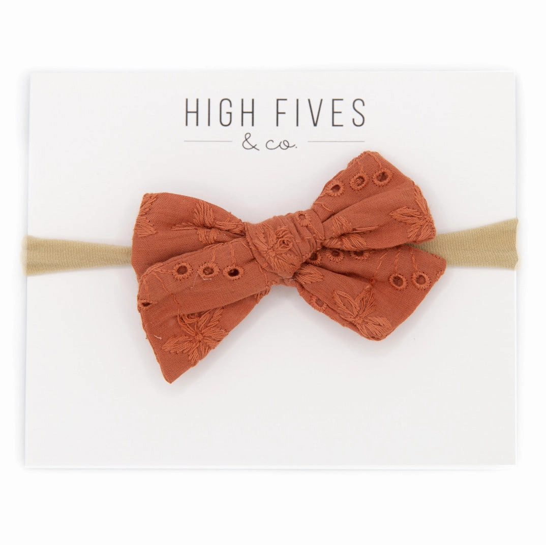 Eyelet Bow Nylon Headband