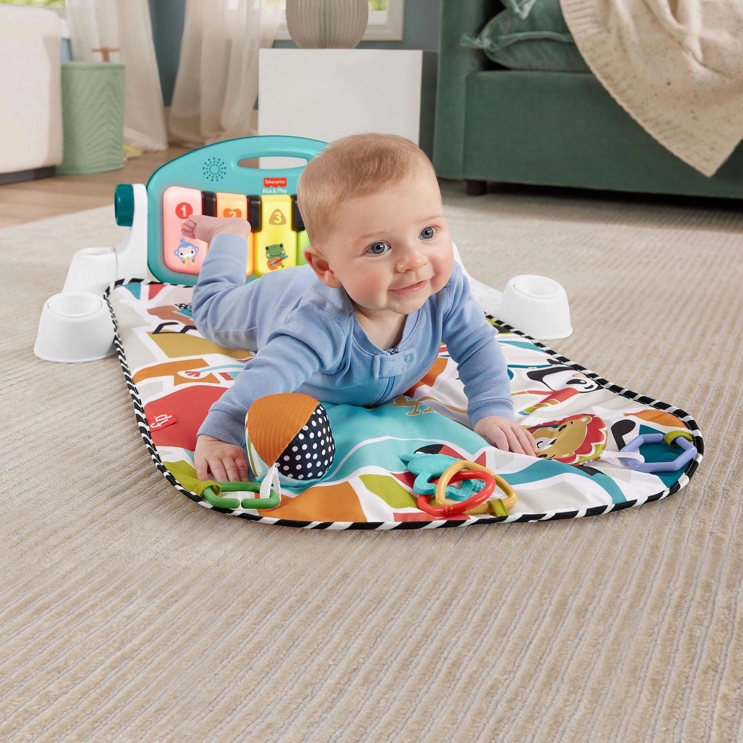 Fisher-Price HRB13 Glow and Grow Kick & Play Piano Gym - English Version, 36 months