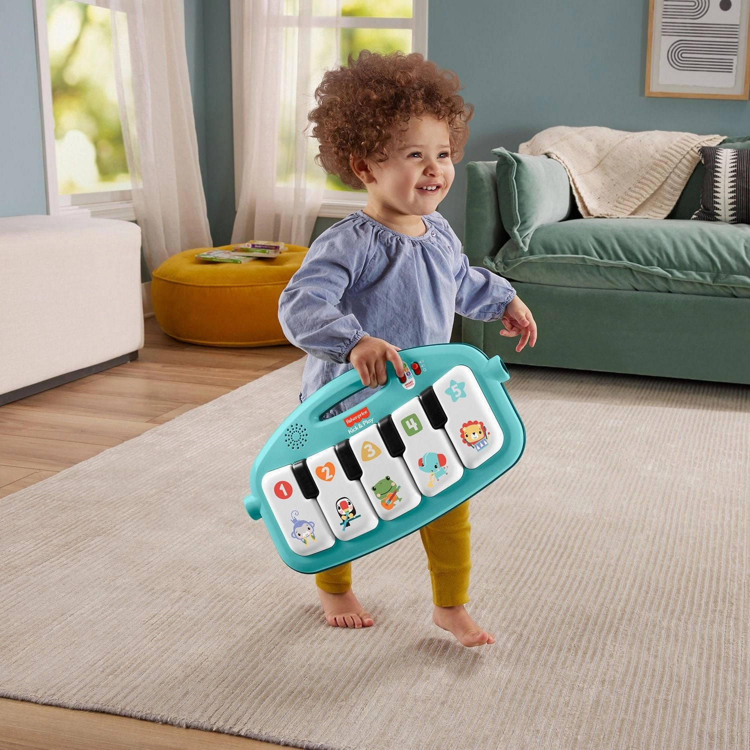 Fisher-Price HRB13 Glow and Grow Kick & Play Piano Gym - English Version, 36 months