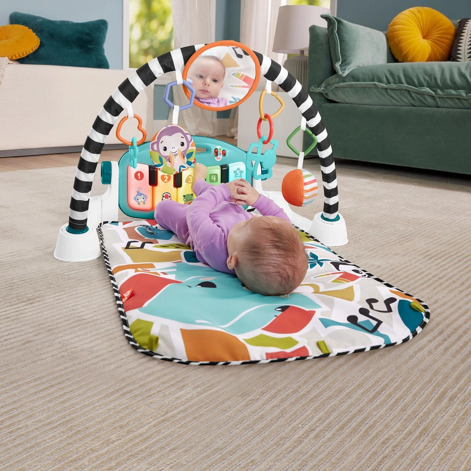 Fisher-Price HRB13 Glow and Grow Kick & Play Piano Gym - English Version, 36 months