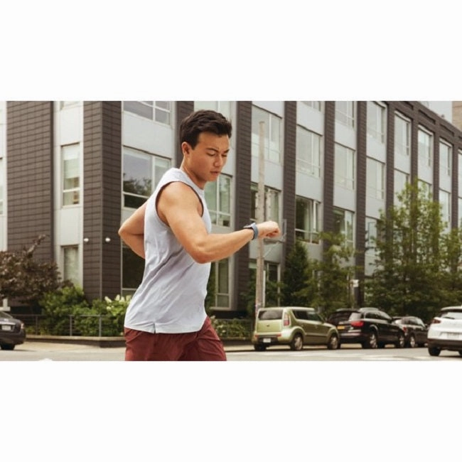 Fitbit FB523SRAG-US Versa 4 Fitness Smartwatch - Waterfall Blue/Platinum Aluminum