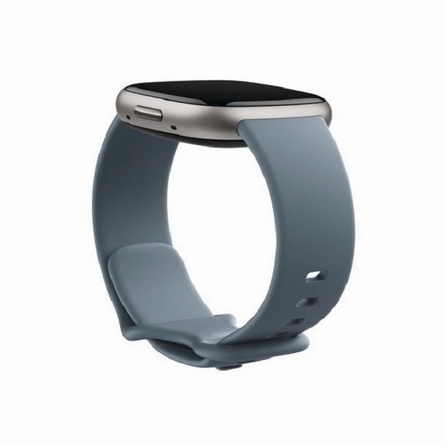 Fitbit FB523SRAG-US Versa 4 Fitness Smartwatch - Waterfall Blue/Platinum Aluminum