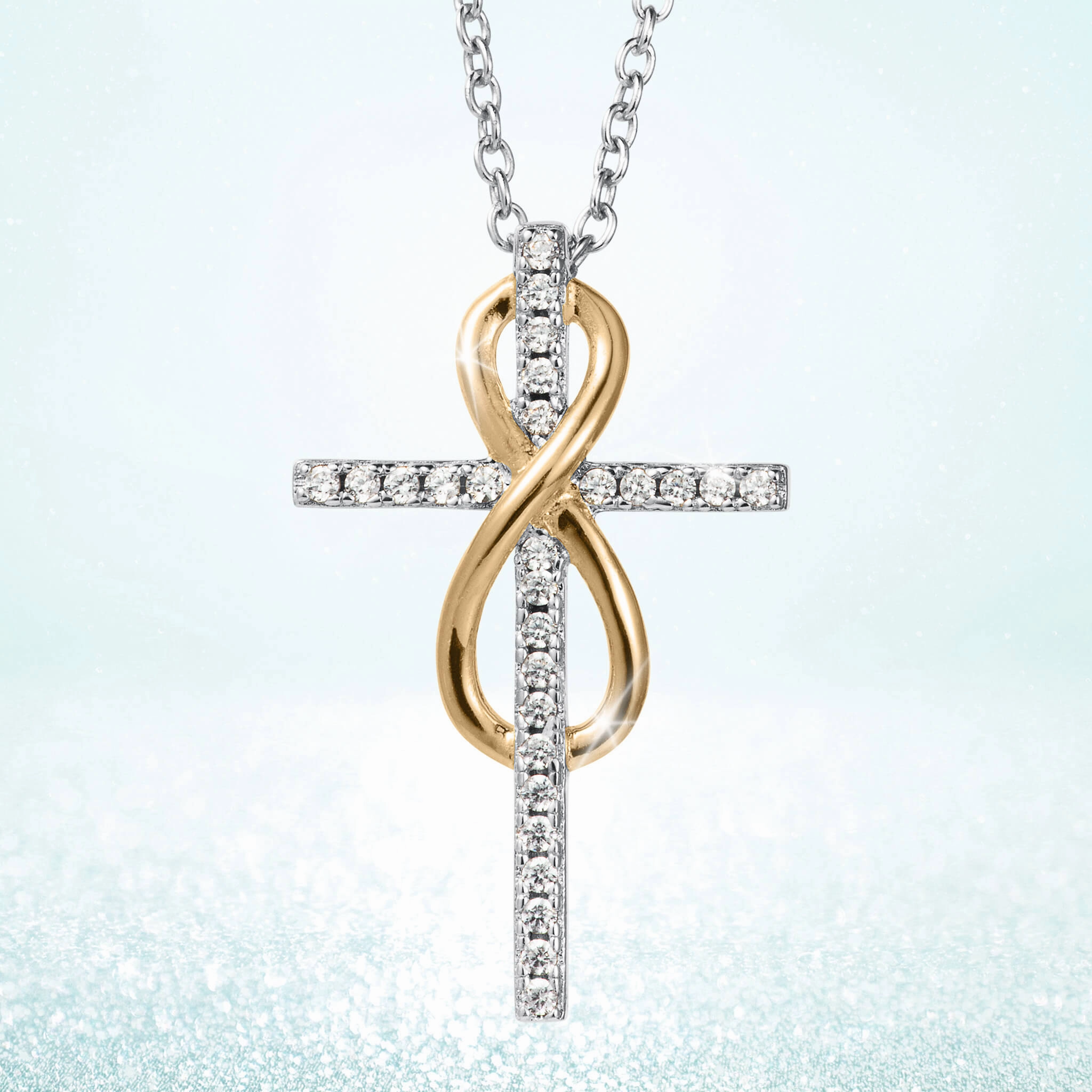 Golden Infinity Cross Pendant